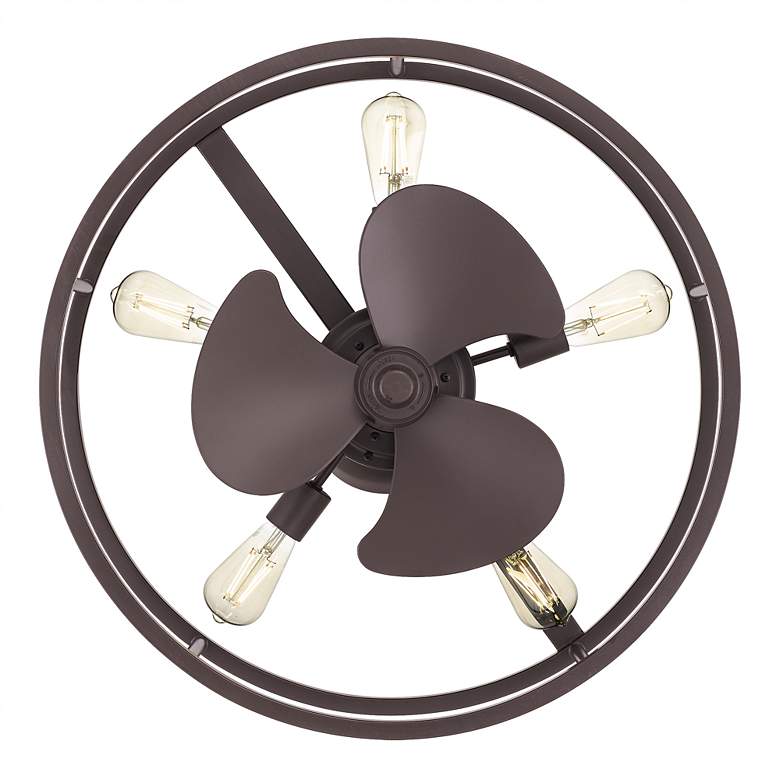 Image 6 14" Quoizel New Harbor 5-Light Bronze Finish Fandelier Ceiling Fan more views