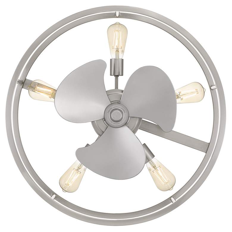 Image 4 14" Quoizel New Harbor Nickel Fandelier Ceiling Fan with Remote more views
