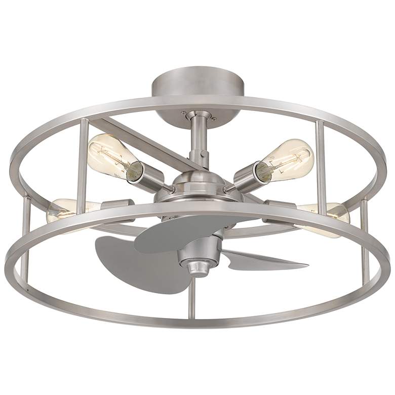 Image 5 14 inch Quoizel New Harbor Nickel Fandelier Ceiling Fan with Remote more views