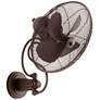 14" Quorum Piazza Oiled Bronze Damp Rated Oscillating Wall Fan