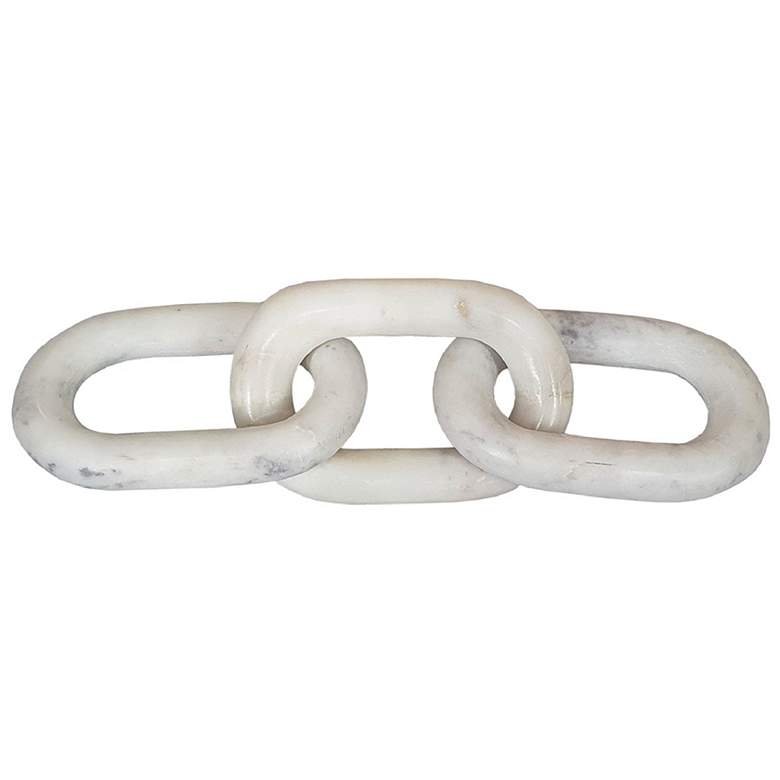 Image 1 14" White Marble Chain Decor