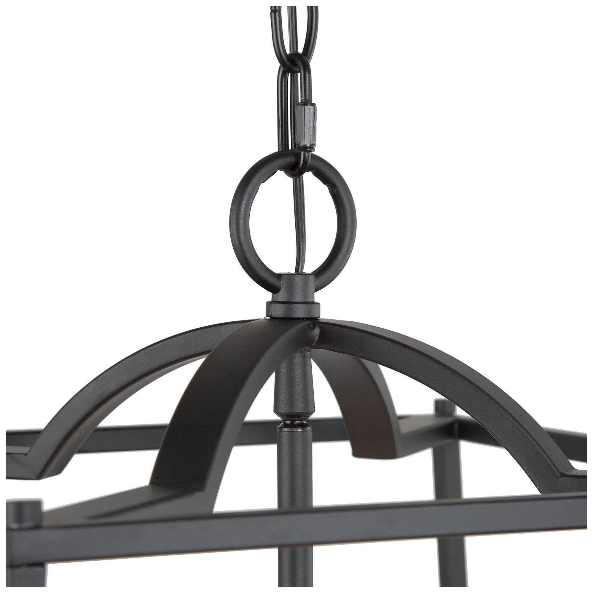 Image 3 14" Wide 6-Light Black Gold Lantern Square Chandelier more views