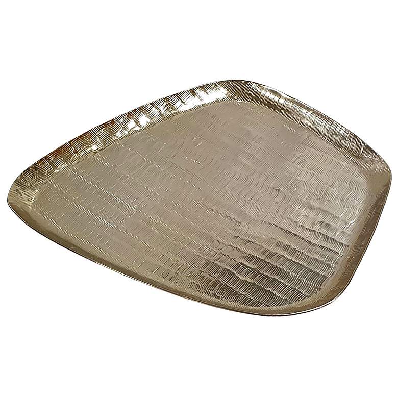 Image 1 14" Wide Gold Handmade Decorative Polygon Tray
