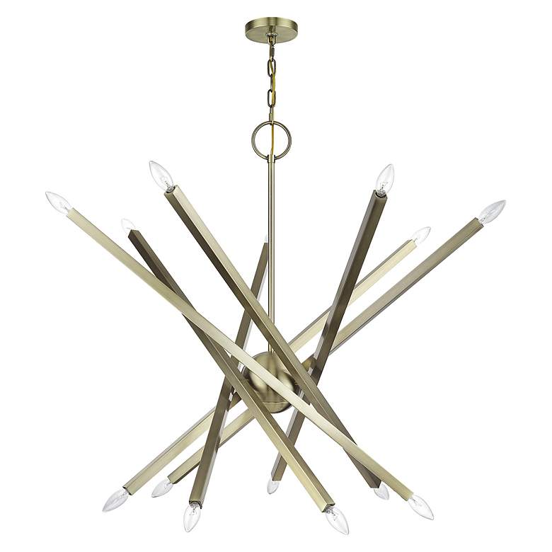 Image 3 14 Light Antique Brass Extra Large Foyer Chandelier more views