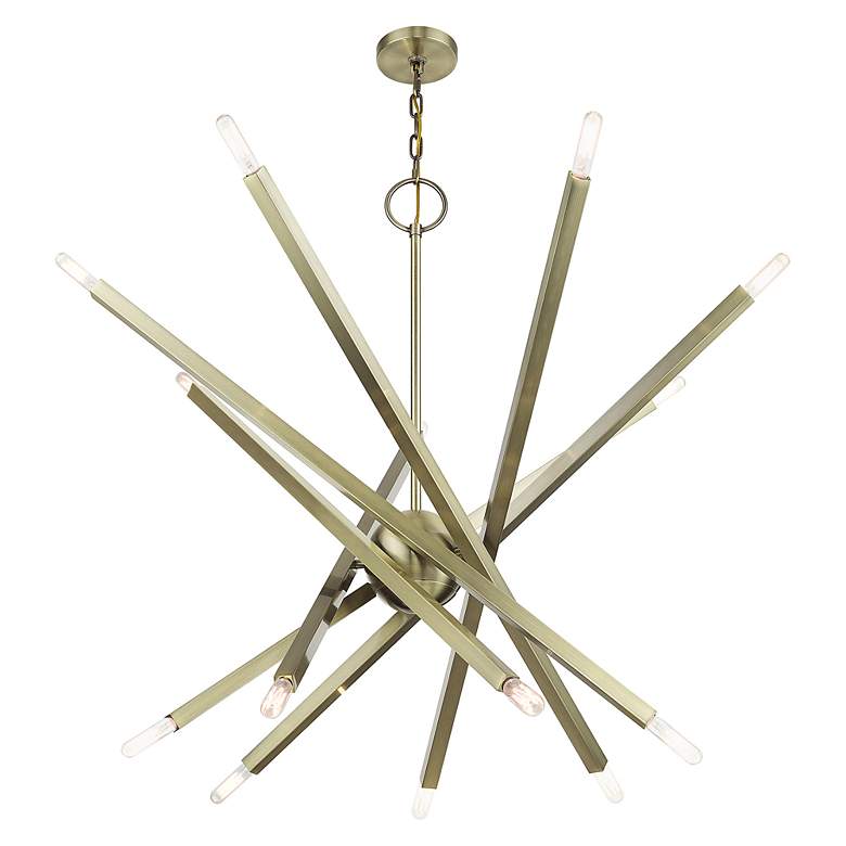 Image 4 14 Light Antique Brass Extra Large Foyer Chandelier more views