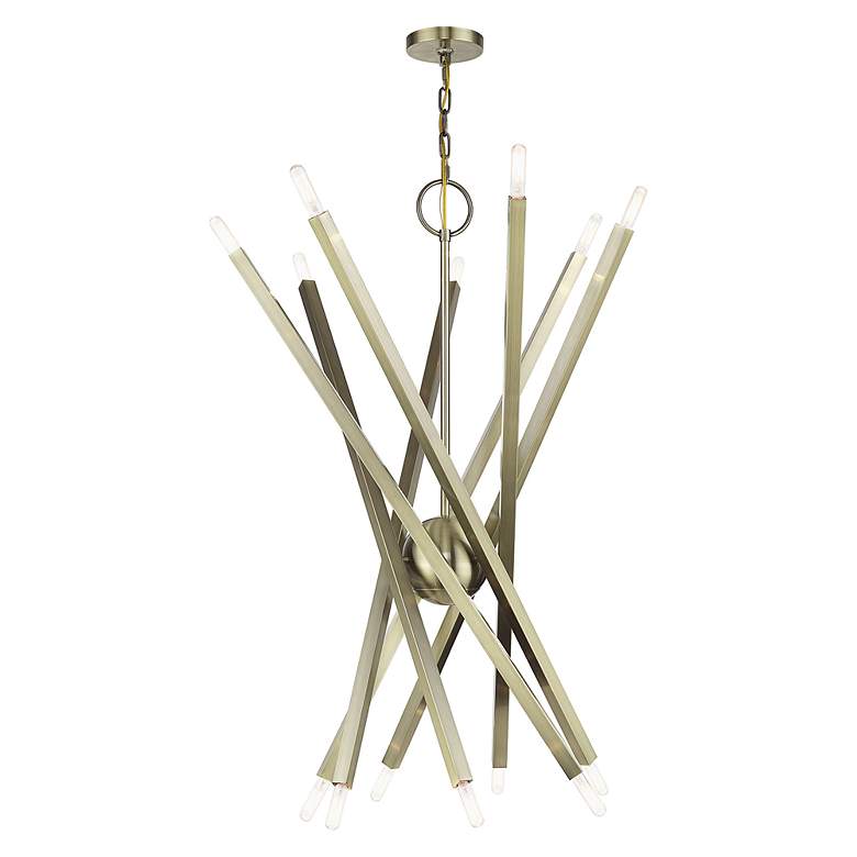 Image 6 14 Light Antique Brass Extra Large Foyer Chandelier more views