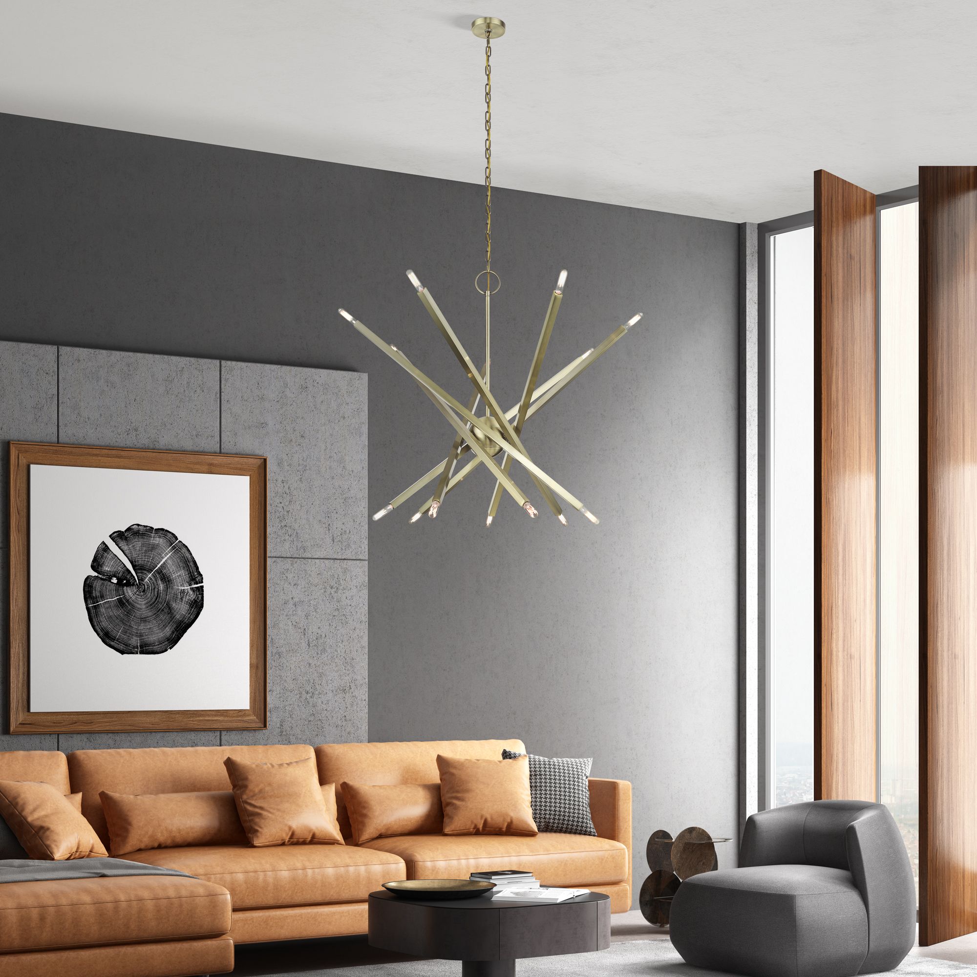 14 Light Antique Brass Extra Large Foyer Chandelier