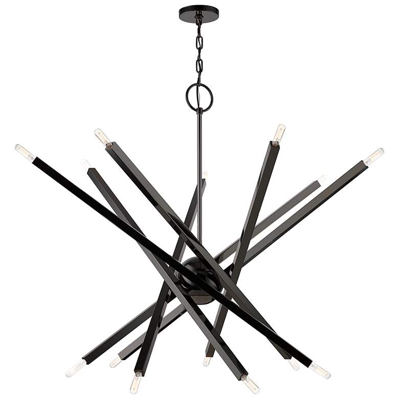 Image 2 14 Light Black Chrome Extra Large Chandelier