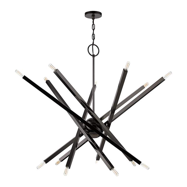 Image 3 14 Light Black Chrome Extra Large Chandelier more views