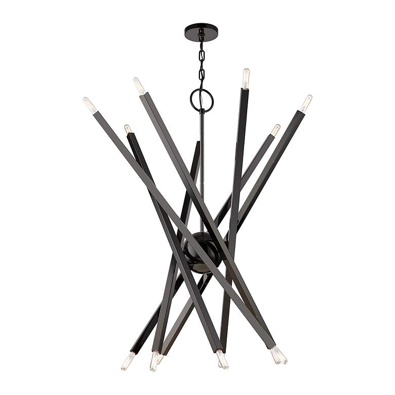 Image 7 14 Light Black Chrome Extra Large Chandelier more views
