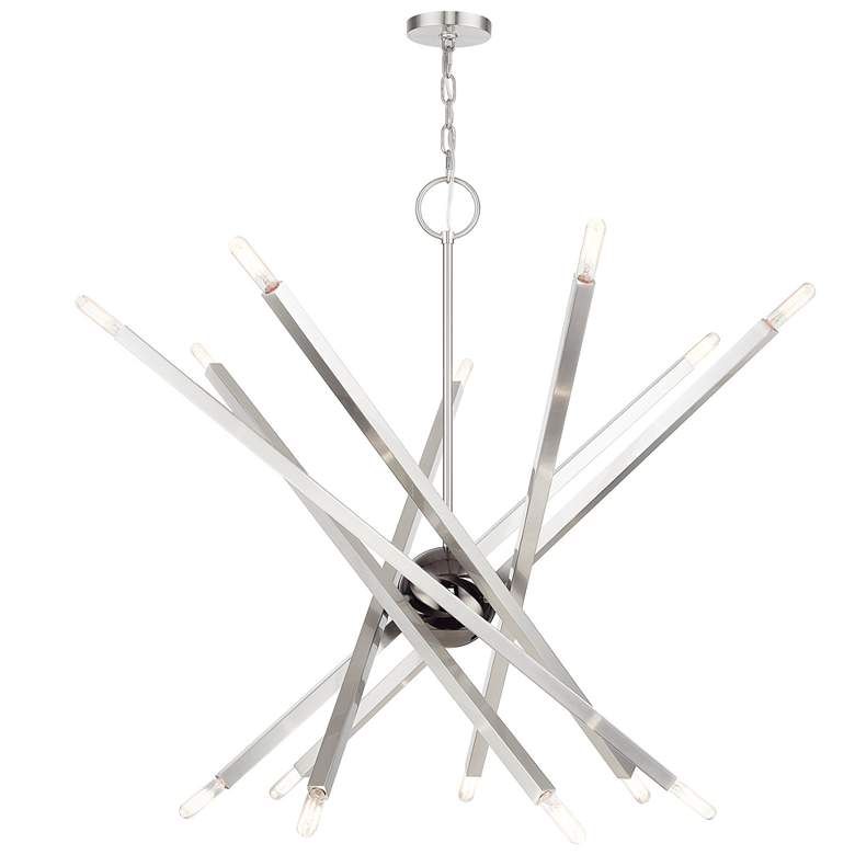 Image 1 14 Light Brushed Nickel Extra Large Foyer Chandelier