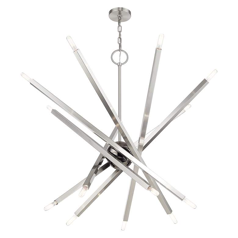 Image 6 14 Light Brushed Nickel Extra Large Foyer Chandelier more views