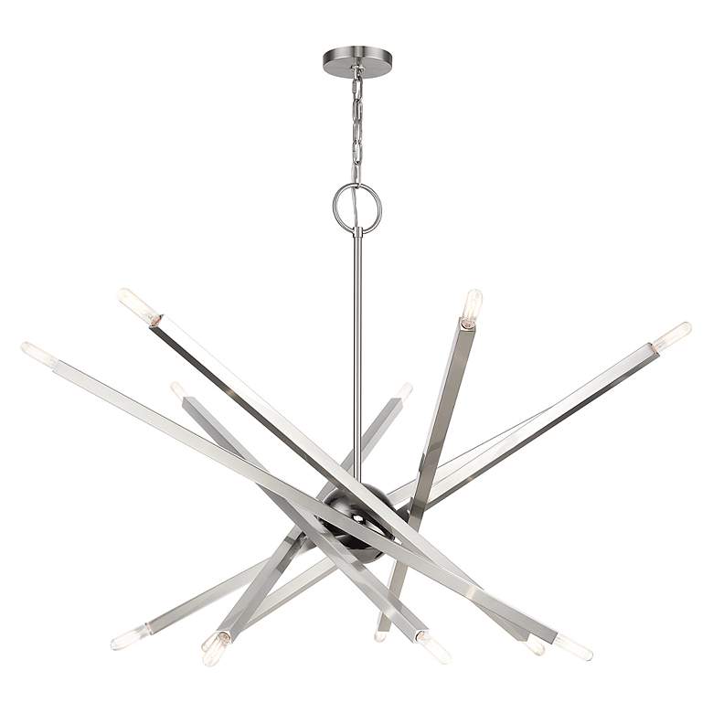 Image 7 14 Light Brushed Nickel Extra Large Foyer Chandelier more views