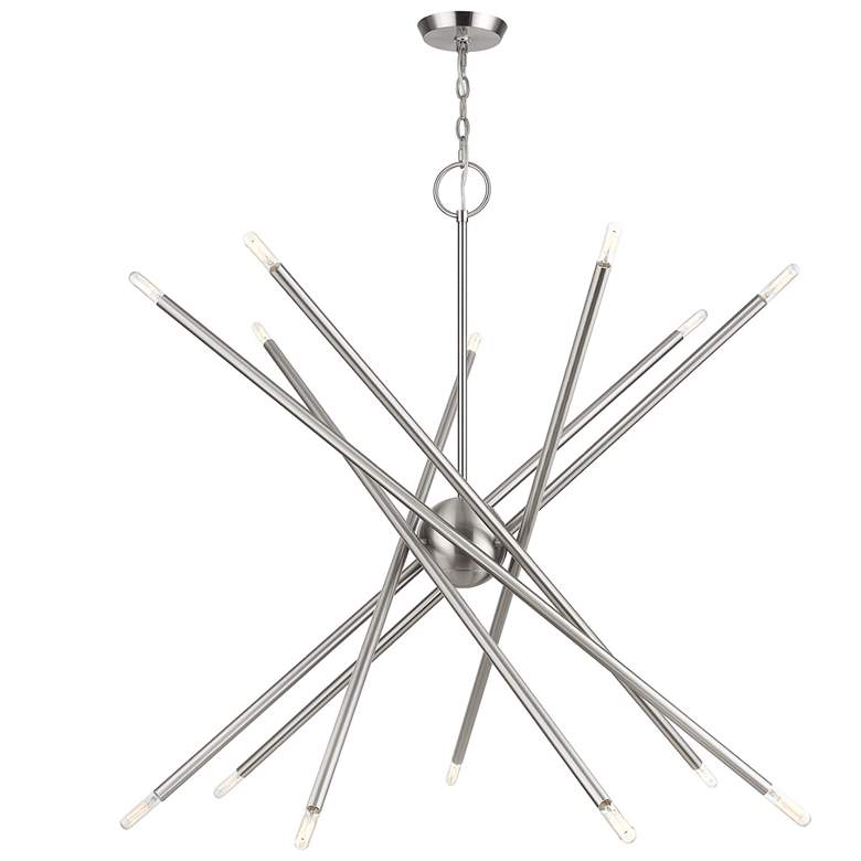 Image 1 14 Light Brushed Nickel Extra Large Foyer Chandelier