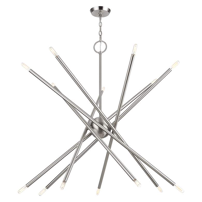 Image 3 14 Light Brushed Nickel Extra Large Foyer Chandelier more views
