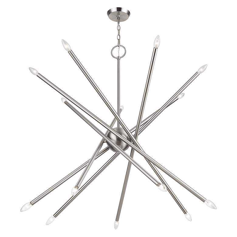 Image 4 14 Light Brushed Nickel Extra Large Foyer Chandelier more views