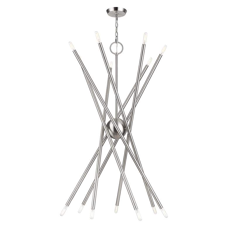 Image 6 14 Light Brushed Nickel Extra Large Foyer Chandelier more views