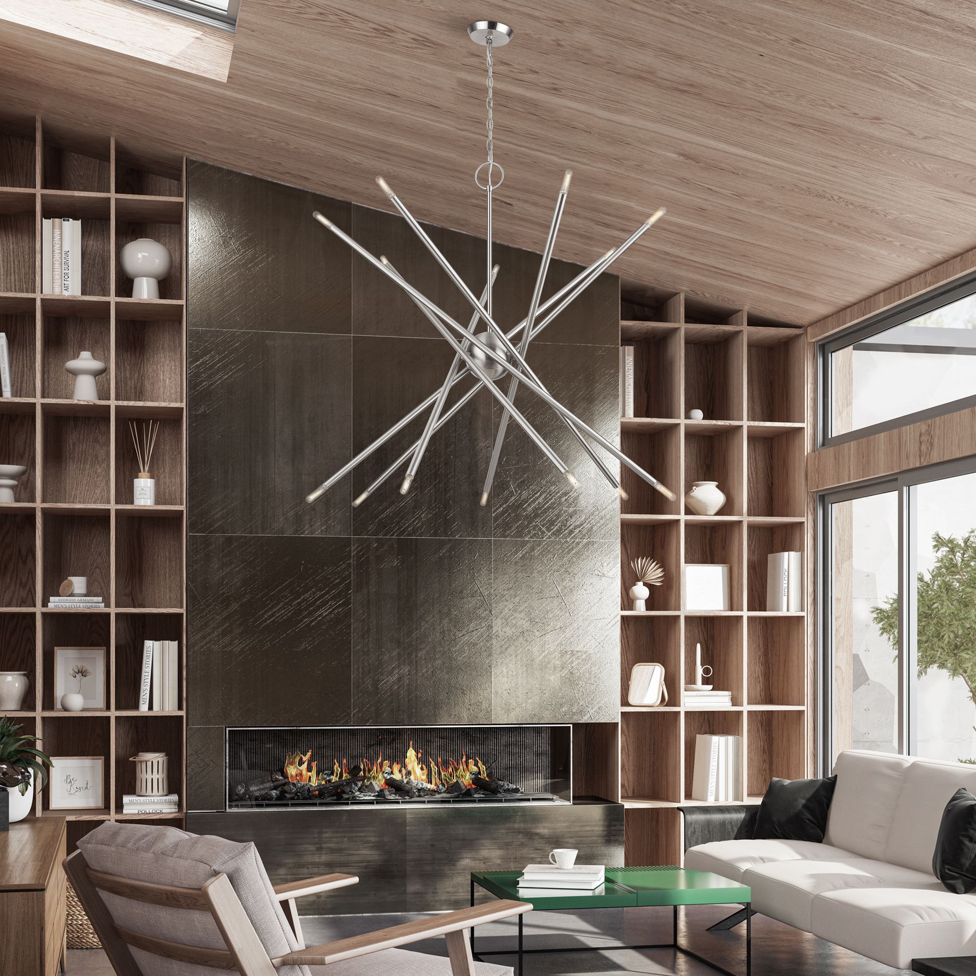 14 Light Brushed Nickel Extra Large Foyer Chandelier