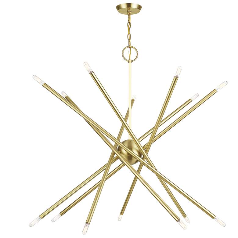 Image 1 14 Light Satin Brass Extra Large Foyer Chandelier