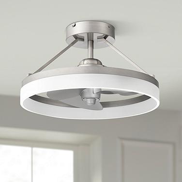 14" Quoizel Cohen Brushed Nickel LED Ceiling Fan with Remote