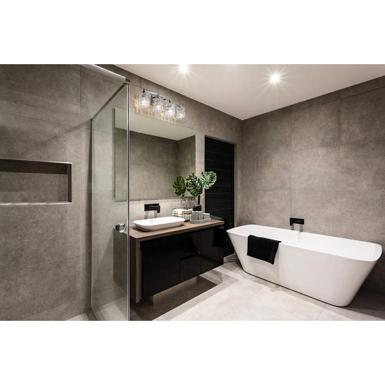 Image 1 Aubrey 31 1/2" Wide Chrome 4-Light Bath Light in scene