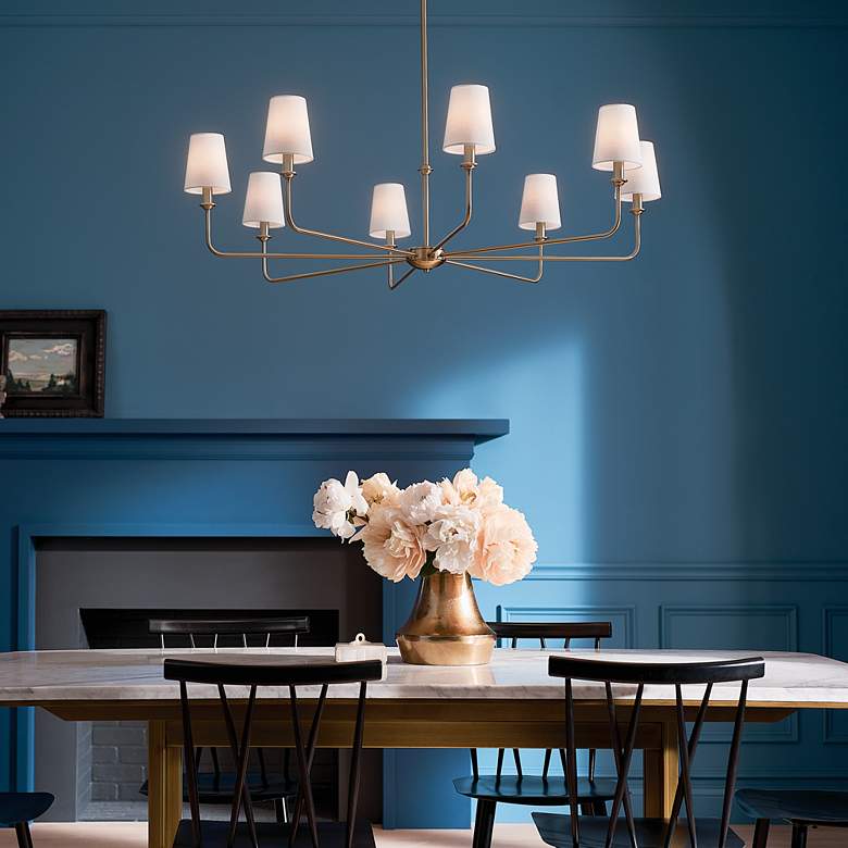 Image 1 Pallas 42 3/4" Wide Brushed Natural Brass 8-Light Chandelier in scene