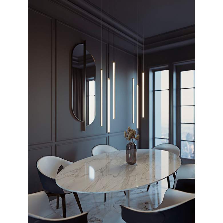 Image 1 Rosemont 8 1/4" Wide Satin Brass Multi-Light LED Pendant in scene