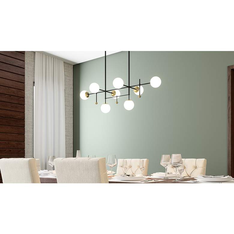 Image 1 Quoizel Blaire 39 1/2" Wide Black 8-Light LED Island Pendant in scene