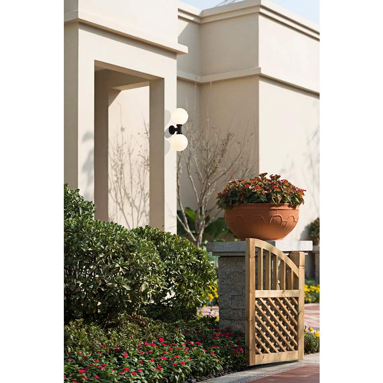 Image 1 Laurent 30" High Black 2-Light Outdoor Wall Light in scene