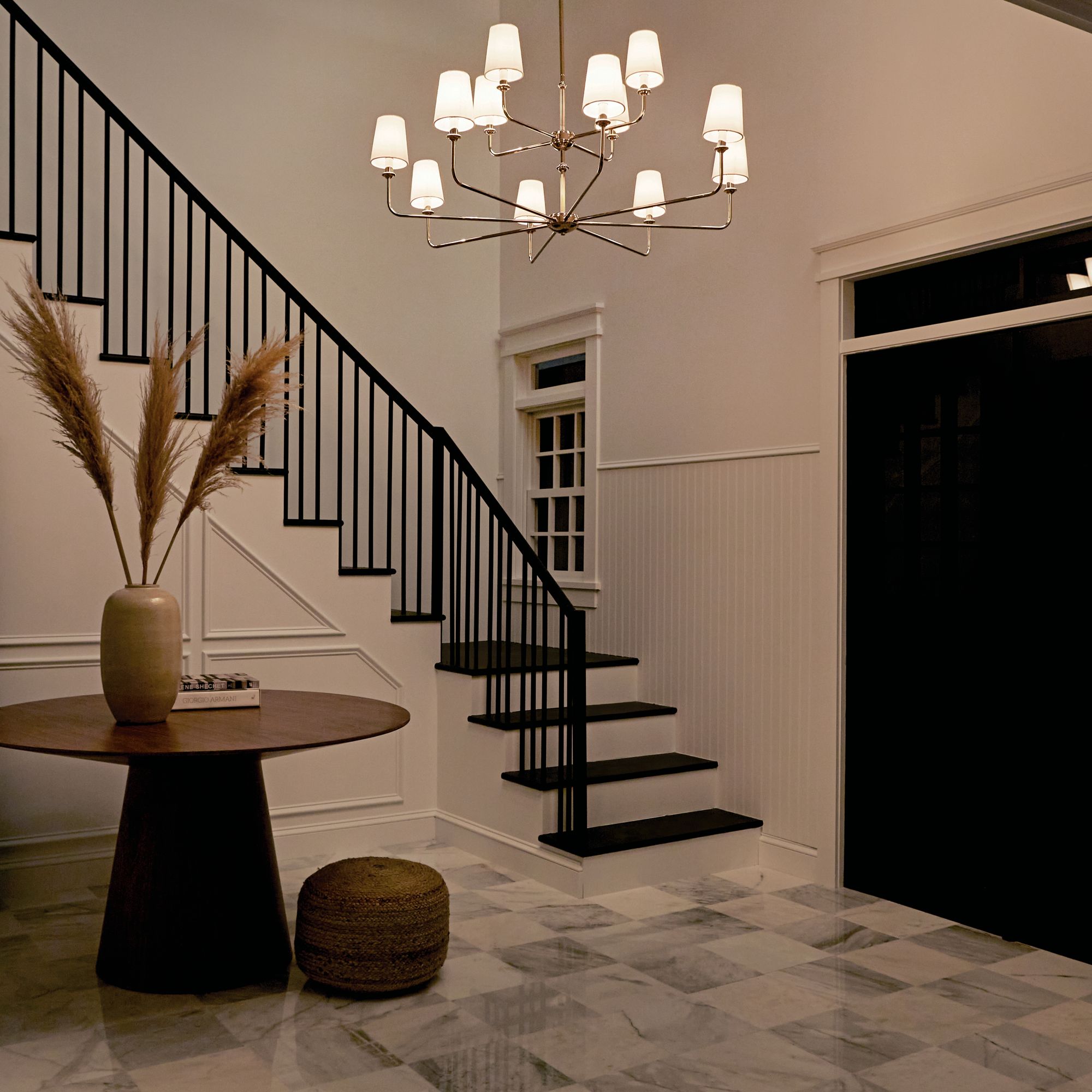 Image 1 Kichler Pallas 42 3/4"W Polished Nickel 12-Light Chandelier in scene