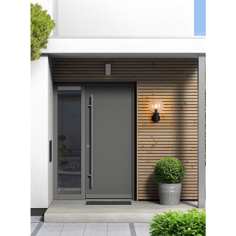 Image 1 Laurent 12 1/2"H Black Outdoor Wall Light with Clear Glass in scene