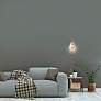 1_Dover 19" High Vintage Brass Clear Glass Wall Sconce in scene