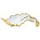 15.4" Wide Twisted Leaf White and Gold Table Decor