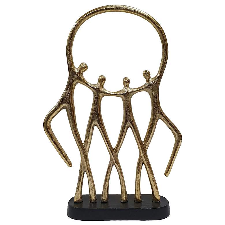 Image 1 15.5" High Family Figure Gold Sculpture