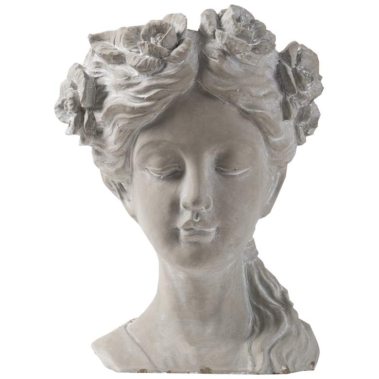 Image 1 15.5" Tall Gray Planter