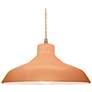 1_15.5"W Adobe Frame Antique Brass Large Loft Beige Twisted LED Pendant