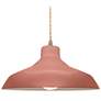 1_15.5"W Clay Frame Antique Brass Large Loft Beige Twisted LED Pendant