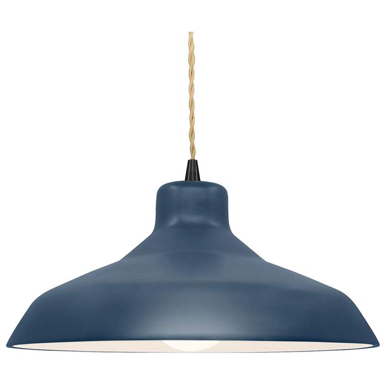 Image 1 15.5"W Midnight/White Frame Matte Black Large Loft Twisted LED Pendant