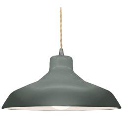 15.5"W Pewter Green Frame Nickel Large Loft Beige Twisted LED Pendant