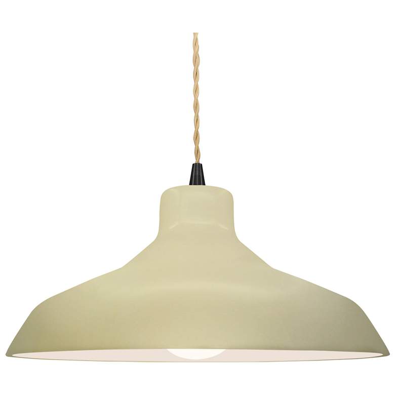 Image 1 15.5"W Vanilla Gloss Frame Matte Black Large Loft Beige Twisted LED Pe