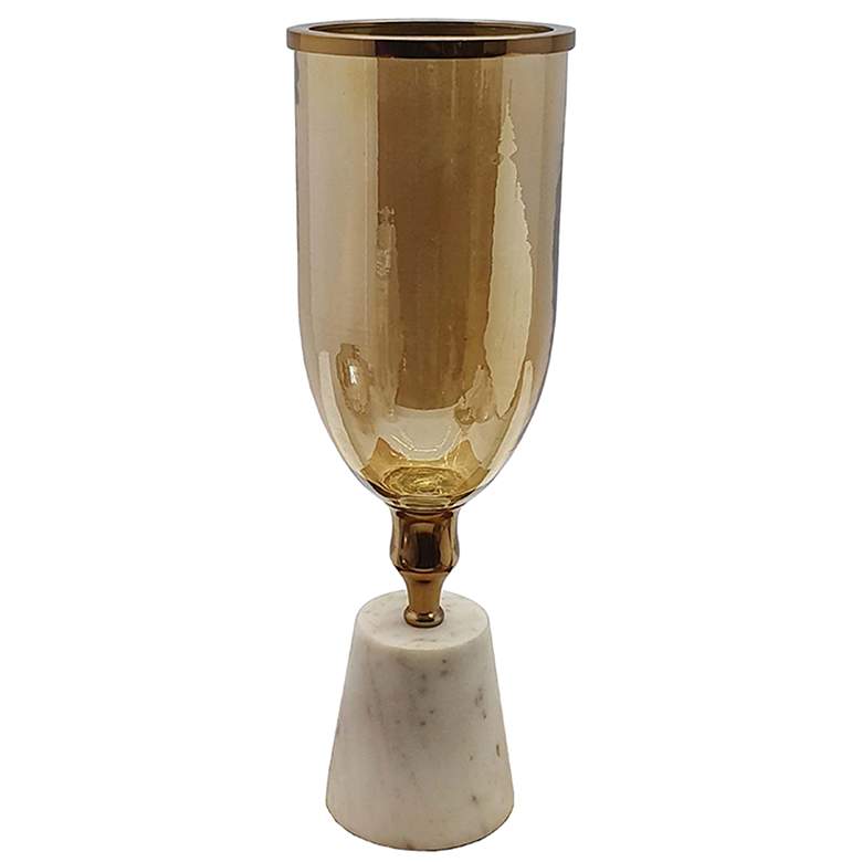 Image 1 15.7 inch Glass Vase w/ Marble Base - Set of 4