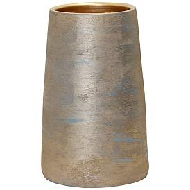 Image1 of 15.7" High Hand Painted Sand Blue Small Vase