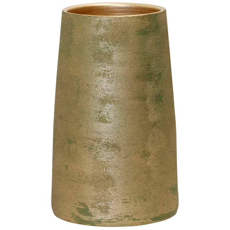 Image 1 15.7" High Hand Painted Sand Green Small Vase
