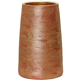 Image1 of 15.7" High Hand Painted Sand Red Small Vase