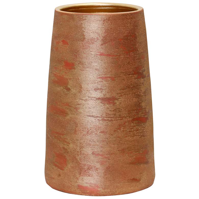 Image 1 15.7" High Hand Painted Sand Red Small Vase