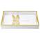 15.7" White and Gold Rectangular Dragonfly Tray