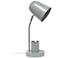 15.75" Sleek Essentials Metal Table Desk Lamp with Compartment, Gray