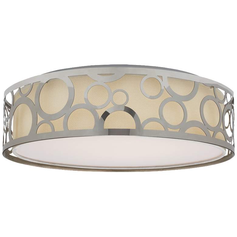 Image 1 15 in.; Filigree LED Decor Flush Mount Fixture; Polished Nickel Finish