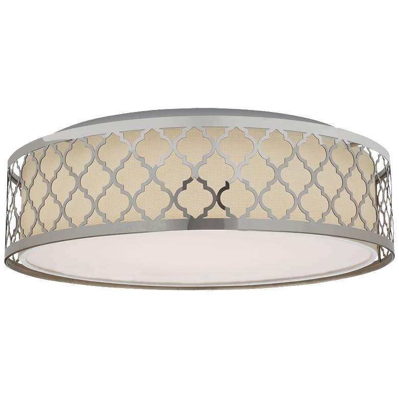 Image 1 15 in.; Filigree LED Decor Flush Mount Fixture; Polished Nickel Finish