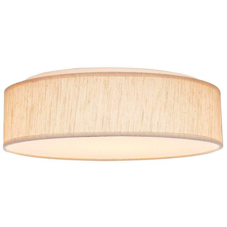 Image 3 15 inch CCT Selectable Fabric Drum LED Decor Flush Mount Beige Fabric Shade more views